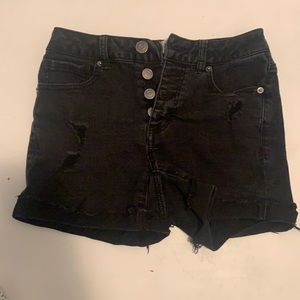 Black Mudd Jean Shorts